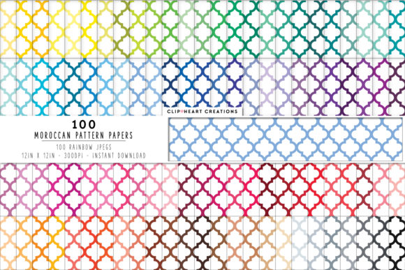 100 Moroccan Pattern Digital Paper Pack