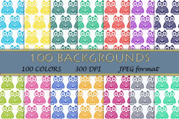 100 Owl Pattern Digital Papers