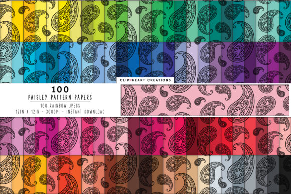 100 Paisley Pattern Digital Papers: A Creative Resource for Modern Designers