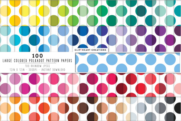 100 Polka Dot Digital Papers
