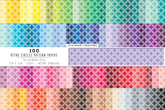 100 Retro Circle Pattern Digital Papers – A Creative Design Resource for Everyone