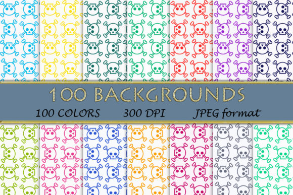 100 Skull with Bones Digital Papers: A Versatile Collection for Creative Projects