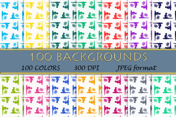 100 Yoga Lotus Digital Papers