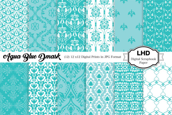 Aqua Blue Damask Digital Paper: A Versatile Tool for Creative Expression