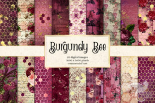 Burgundy Bee Digital Paper: A Timeless Addition to Creative Projects