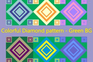 Colorful Diamond Pattern - Green BG