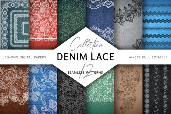Denim Lace Digital Collection: A Versatile Resource for Creative Designers