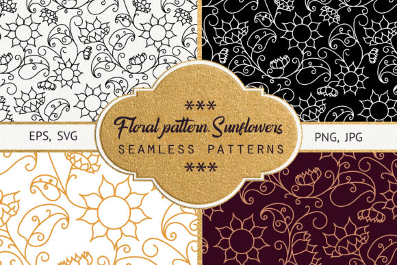 Floral Pattern Sunflowers for Design Projects