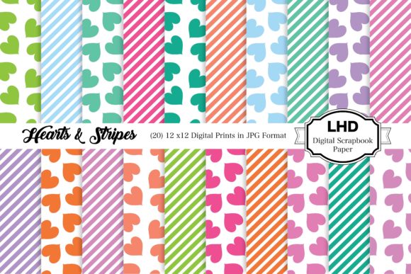Hearts and Stripes Digital Paper: A Creative Staple for Modern Designers