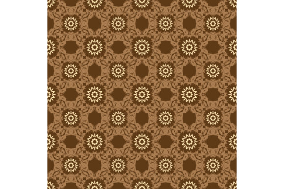 Indonesian Batik Design and Simple Flower Patterns with a Brown Color Concept