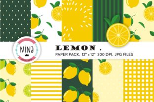 Lemon Digital Paper Pack with Lemon Pattern: A Versatile Design Resource for Creatives