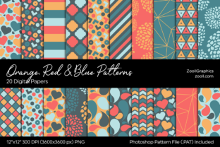 Orange, Red Blue Digital Papers: A Versatile Creative Resource for Designers and Crafters