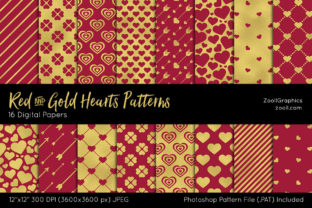Red and Gold Hearts Digital Papers: A Versatile Resource for Creative Projects