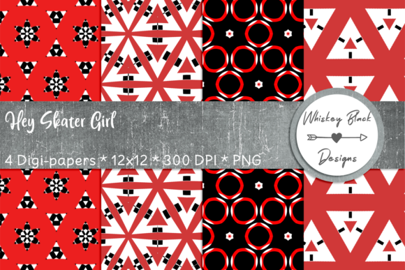 Red Black Funky Geometric Paper