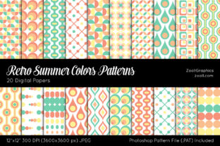 Retro Summer Colors Digital Papers