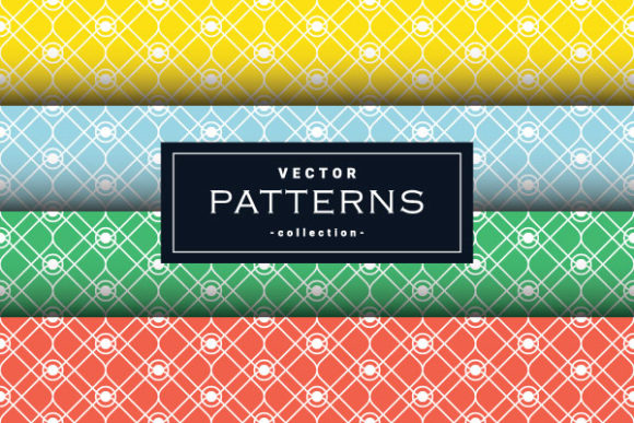 Seamless Geometric Set in Four Colors: A Versatile Asset for Design and Creative Workflows