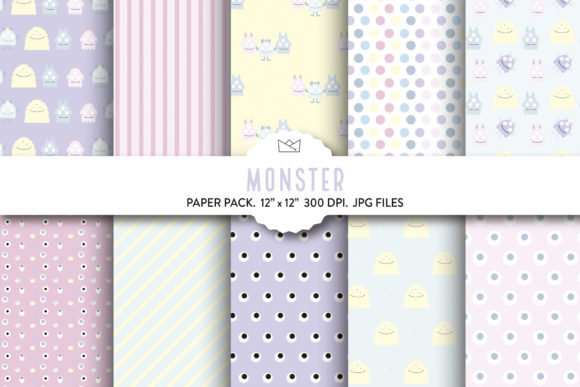 Sweet Monster Digital Paper Cute Monster: A Versatile Creative Asset for Designers and Creators