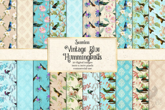 Vintage Blue Hummingbirds Digital Paper: A Strategic Resource for Creative and Professional Projects