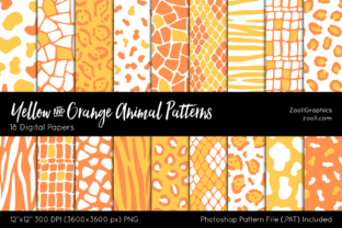 Yellow and Orange Animal Digital Papers